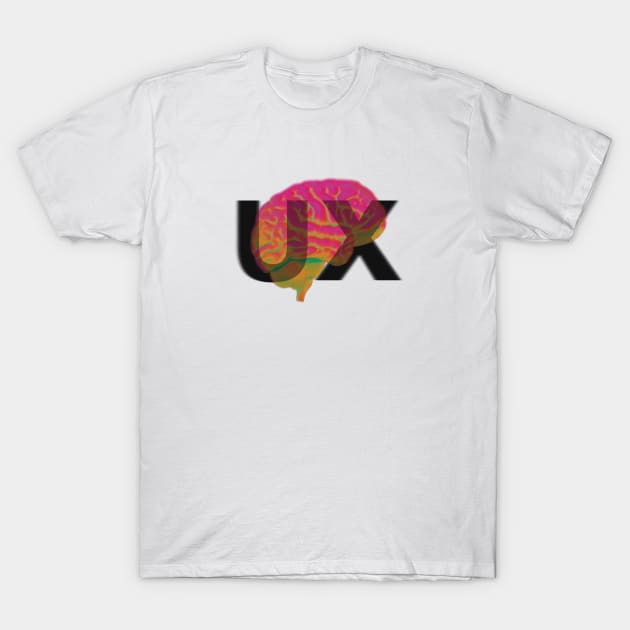 UX Brain - Black Text T-Shirt by Grace McIsaac Designs